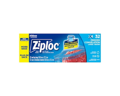 Ziploc Large Freezer Bags with Stay Open Technology - 28.0 EA