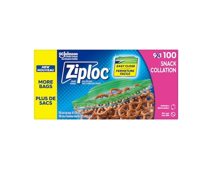 Ziploc Snack Bags, with Grip 'n Seal Technology - 90.0 EA