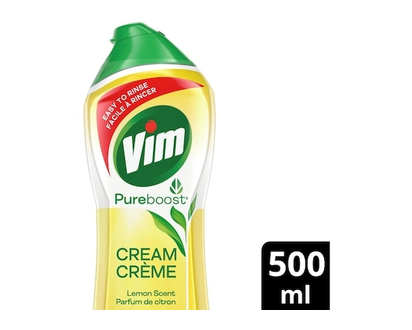 Vim Crème Nettoyante Parfum de Citron avec des particules 100 % naturelles - 500.0 ML