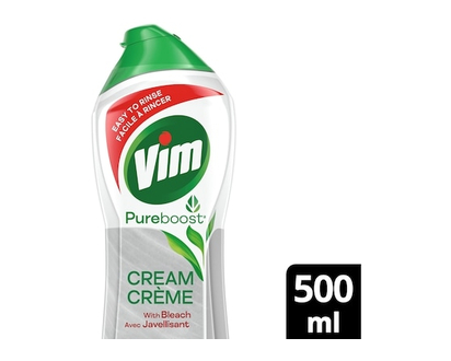 Vim Cream Cleaner with Bleach with 100% natural cleaning particles - 500.0 ML