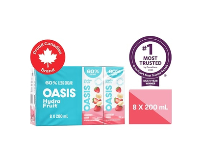 Oasis HydraFruit Strawberry Banana Fruit Juice Boxes - 200.0 ML