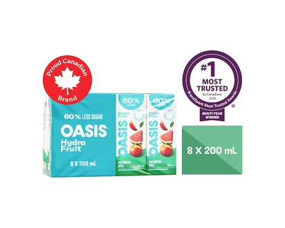 Oasis Hydrafruit Watermelon Apple Fruit Juice Boxes - 200.0 ML