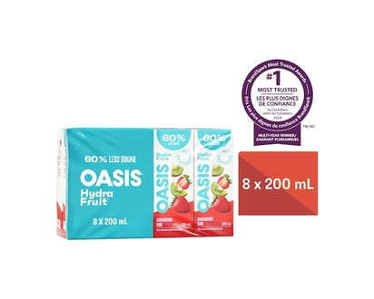 Oasis Hydrafruit Strawberry Kiwi Fruit Juice Boxes - 200.0 ML