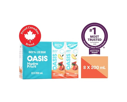 Oasis Hydrafruit Peach Juice Boxes - 200.0 ML