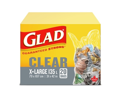 Glad Clear Garbage Bags - Extra-Large 135 Litres - 20.0 EA