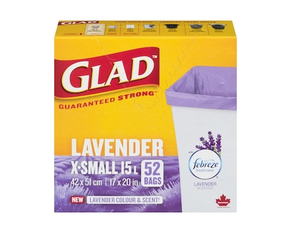 Glad Bags Lavender X-Small 15 L - 52.0 EA