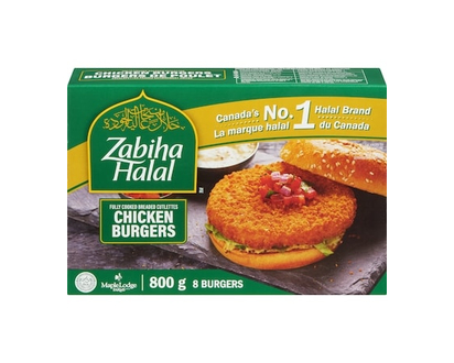 Zabiha Halal Burgers de poulet panés - 800.0 G