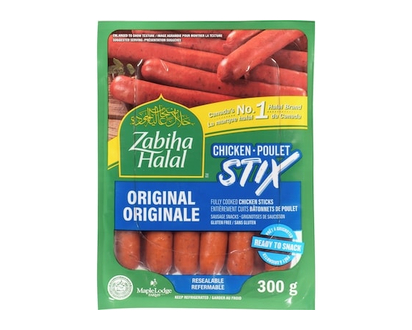 Zabiha Halal Sausage Snacks Original Fully Cooked Chicken Sticks - 300.0 G