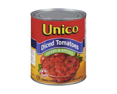 Unico Diced Tomatoes, Herbs & Spices - 796.0 ML