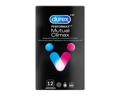Durex Mutal Climax Condoms, Ribbed & Dotted Condoms with Delay Gel - 12 EA