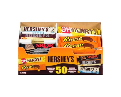 Assorted Chocolate Bars, 50 count - 2.36 KG