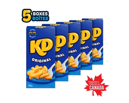 Kraft Original Macaroni And Cheese Dinner, 5 Boxes - 1.0 KG