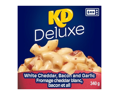 Kraft Kd Deluxe White Cheddar, Bacon And Garlic Macaroni And Cheese Frozen Dinner - 340.0 G