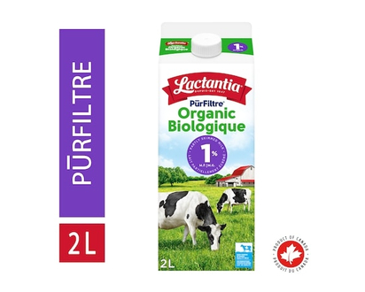 Lactantia Purfiltre biologique. lait partiellement écrémé 1 % - 2.0 L