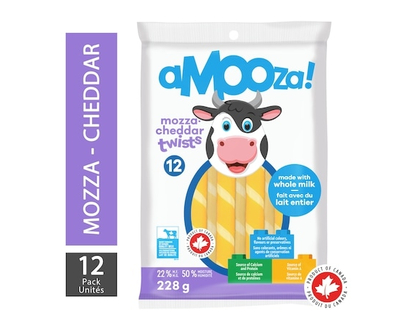 Amooza ! Mozza Cheddar Twists 12-Pack - 228.0 G