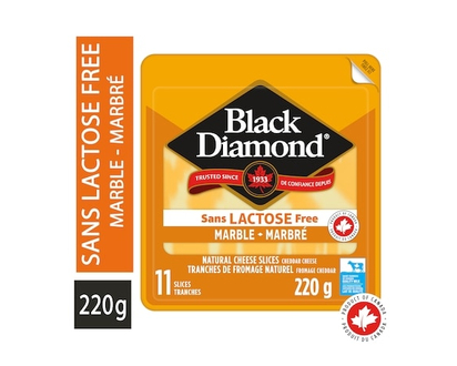Black Diamond Lactose Free Marble Natural Cheese Slices - 220.0 G
