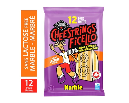 Black Diamond Lactose-Free Marble Cheestrings - 252.0 G