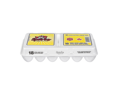 Sparks White Eggs, Extra Large - 18.0 EA