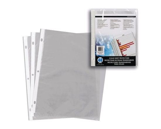 Clear Sheet Protectors, 40 Pack - 1.0 EA