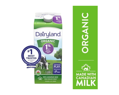 Dairyland 1% Organic Milk - 1.89 L