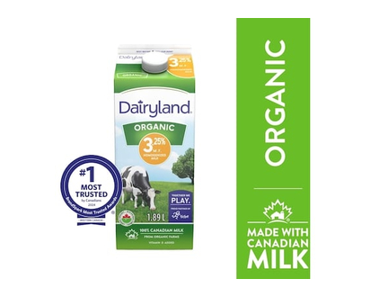 Dairyland 3.25% Organic Milk - 1.89 L