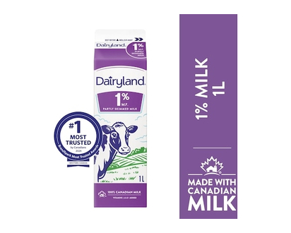 Dairyland 1% Regular Milk - 1.0 L