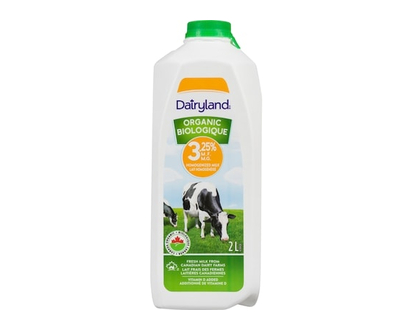 Dairyland Homogenized Milk Organic 3.25% M.F. - 2.0 L