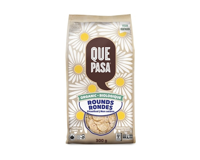 Que Pasa Organic Unsalted Rounds Tortilla Chips - 300.0 G