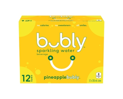 Bubly Sparkling Water Pineapple Sparkling Water - 355.0 ML