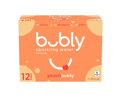 Bubly Sparkling Water Peach Sparkling Water - 355.0 ML