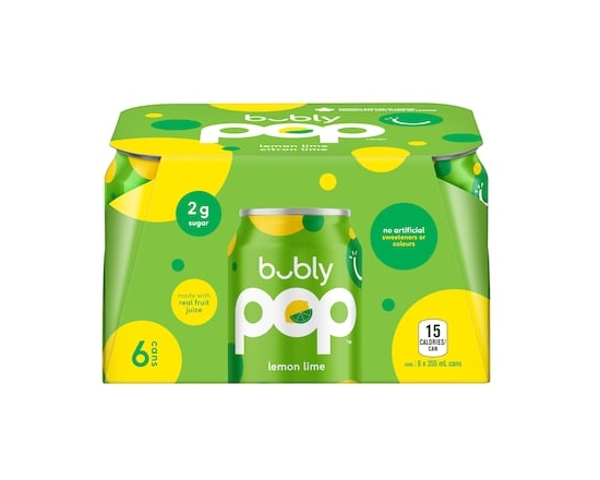 Bubly Pop Lemon Lime Soda - 355.0 ML
