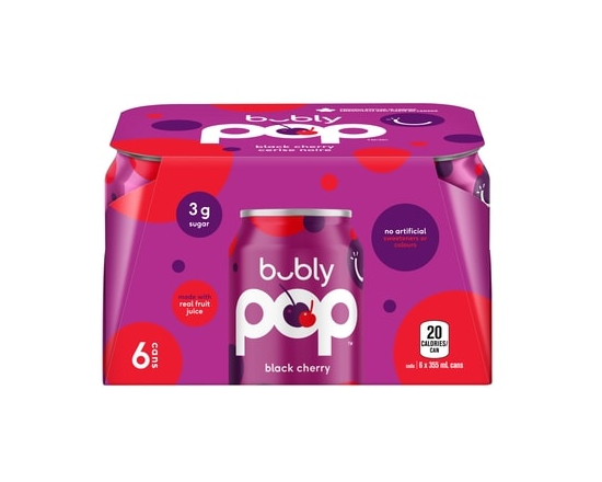 Bubly Pop Black Cherry Soda - 355.0 ML