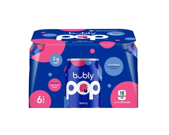 Bubly Pop Berry Soda - 355.0 ML