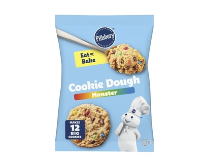 Pillsbury Monster Cookie Dough with Candy Pieces, Peanut Butter & Chocolate Chips, Ready to Bake, 12 ct - 454.0 G