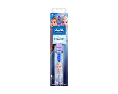 Oral B Brosse à dents électrique à pile Oral-B mettant en vedette les personnages de La Reine des neiges de Disney, souple, pour les enfants de 3 ans 