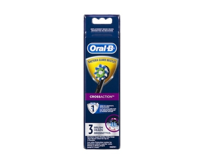 Oral B Oral-B CrossAction Electric Toothbrush Replacement Brush Head Refills, Black, 3 Count - 3 EA