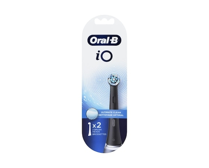 Oral B Brossettes de rechange Nettoyage optimal pour brosse à dents Oral-B iO, Noires, 2 unités - 2 CHA