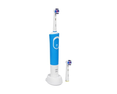 Oral B Brosse à dents électrique Oral-B Pro 400 3D White Vitality avec (2) brossettes, rechargeable, bleu - 1 CHA