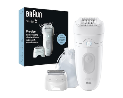 Épilateur Silk-épil 5 de Braun, épilateur peau sèche et mouillée, comprend une tête de rasoir et un accessoire tondeuse, SE5-041, gris - 1 CHA