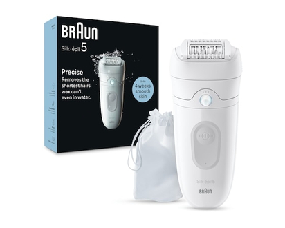 Épilateur Silk-épil 5 de Braun, peau sèche et mouillée, comprend un embout protecteur, SE5-011, gris - 1 CHA