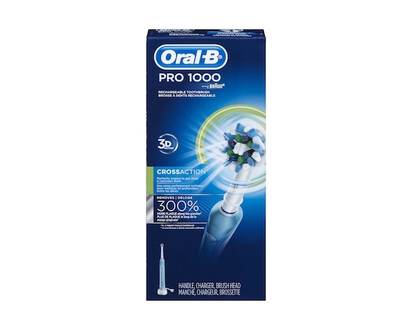 Oral B 1000 CrossAction Electric Toothbrush, White, Powered by Braun - 1 EA