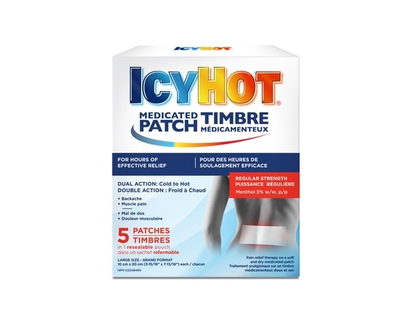Icy Hot Medicated Pain Relief Patch Large, Muscle and Joint Pain Relief for Simple Backaches, Lumbago, Arthritis, Strains and Sprains, Menthol 5% - 1.