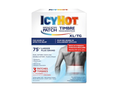 Icy Hot Medicated Pain Relief Patch XL, Large Patches for Temporary Arthritis, Lumbago, Backache and Muscle Pain Relief, Menthol 5% - 3.0 EA