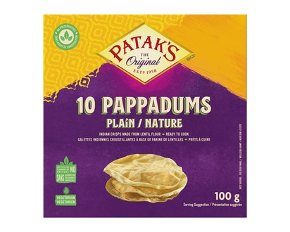 Pataks Pappadums Plain - 100.0 G