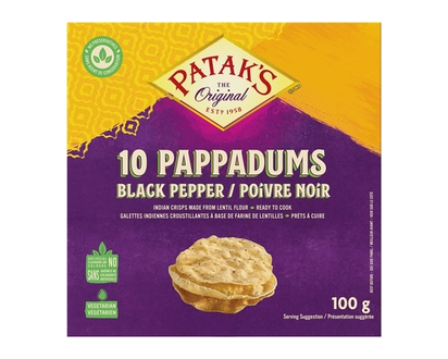 Pataks Pappadums Poivre Noir - 100.0 G