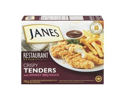 Janes Fully Cooked Breaded Seasoned Chicken Breast Fillets Crispy Tenders With Smokey Bbq Sauce - 710.0 G