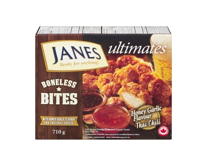 Janes Boneless Chicken Bites, Honey Garlic - 710.0 G
