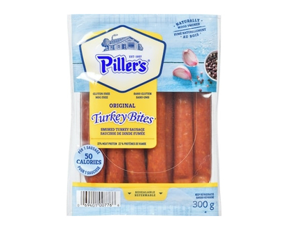 Pillers Turkey Bites Smoked Turkey Sausage Original - 300.0 G