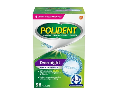 Polident Overnight Denture Cleanser - 96.0 EA