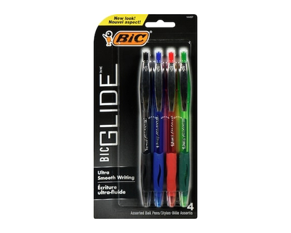 Bic Atlantis Original Retractable Ball Pen, Medium Point, Assorted Colors, 4 Count - 1.0 EA